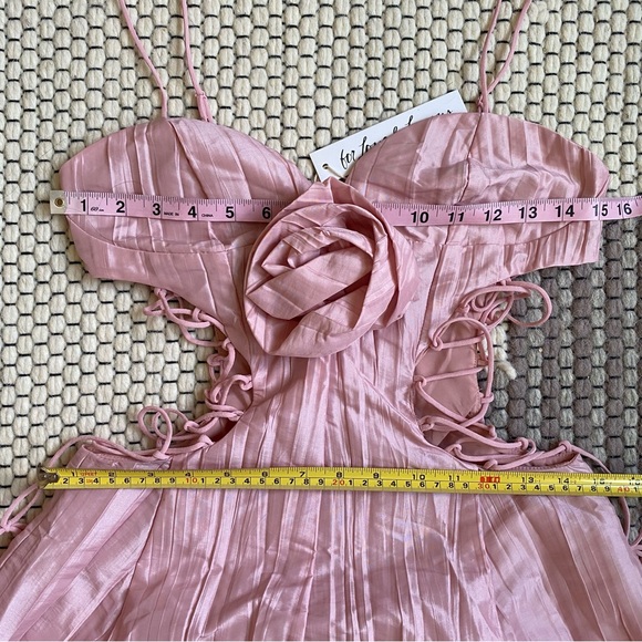 NWT For Love & Lemons Gwenyth Long Maxi Dress in Pink Size XS - Picture 8 of 11